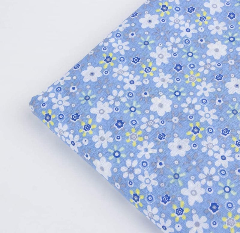 Antetek 7Pcs 20" x 20" Cotton Fabric DIY Making Supplies Quilting Patchwork Fabric Fat Quarter Bundles DIY for Quilting Cotton Patchwork Cushions (Mix Flowers, 20" x 20") - Image 5
